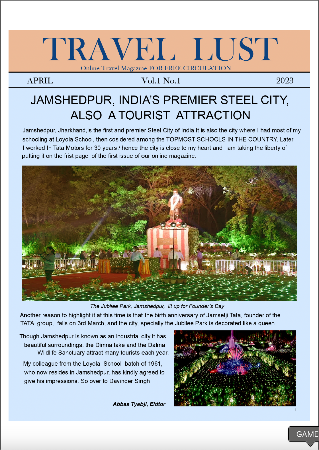 Cover for Vol. 1 - No. 1 